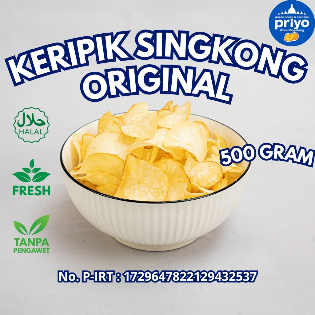 

Keripik Singkong Original 500g Priyo Snack Renyah Gurih Halal Tanpa Pengawet