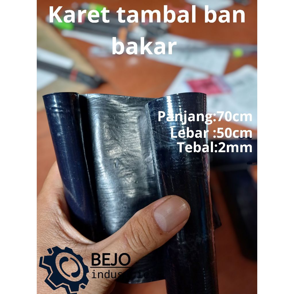 karet tambal ban bakar sepeda motor 70cm x 50cm kompon tambal ban