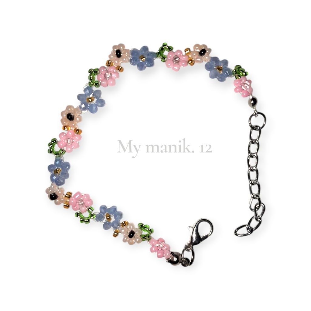 gelang bunga rantai zigzag/gelang rantai wanita/aksesoris wanita