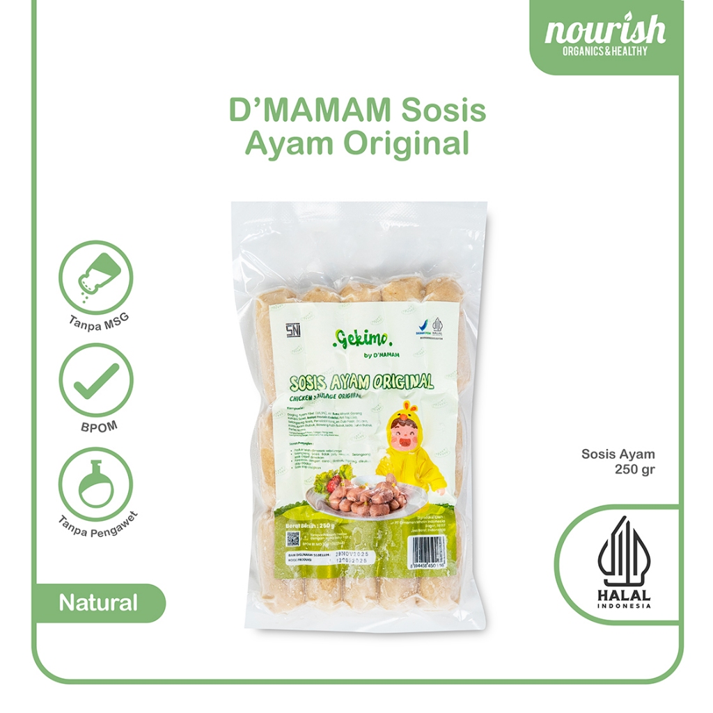 

D'MAMAM Chicken Sausage Original/Sosis ayam/NO MSG/GLUTEN FREE 250gram-Jakbar
