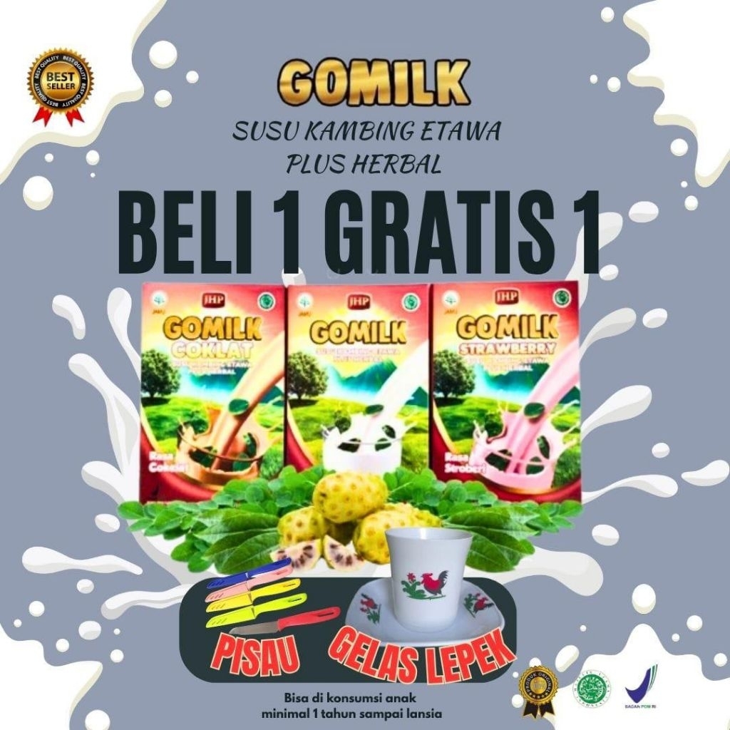 

GOMILK SUSU KAMBING ETAWA PLUS HERBAL BELI 1 GRATIS 1