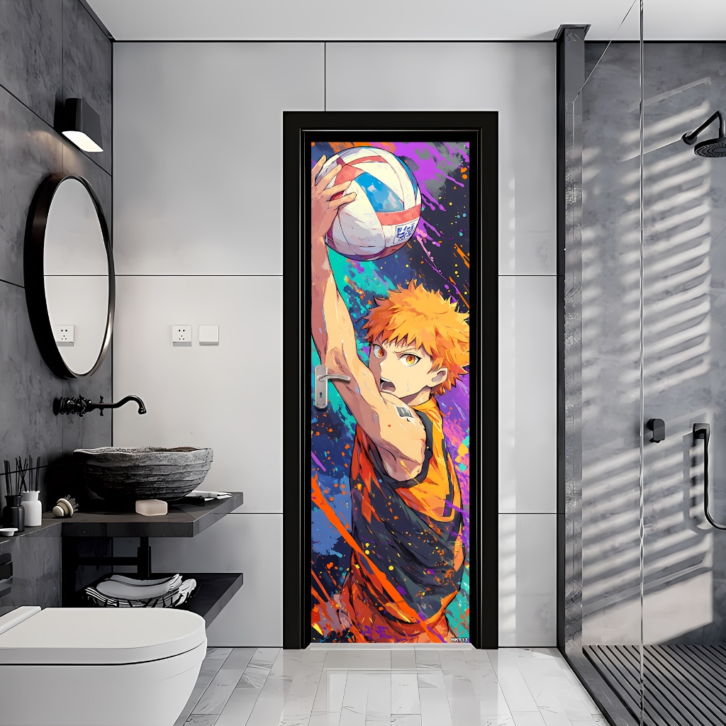 Sticker Pintu Kamar Mandi Sticker Dinding Stiker Pintu HOMEDECOR MOTIF ANIME HAKYUU