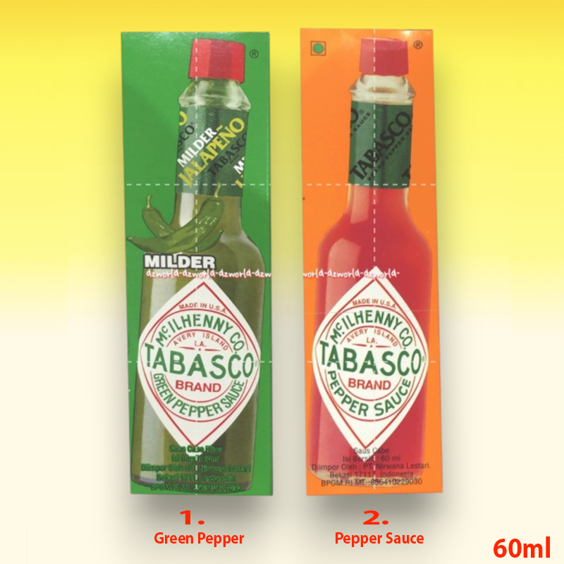 Tabasco Milder 60ml Green Pepper Sauce Jalapeno Saus Cabe Merah Import Tabasko Saos Cabe Made In USA