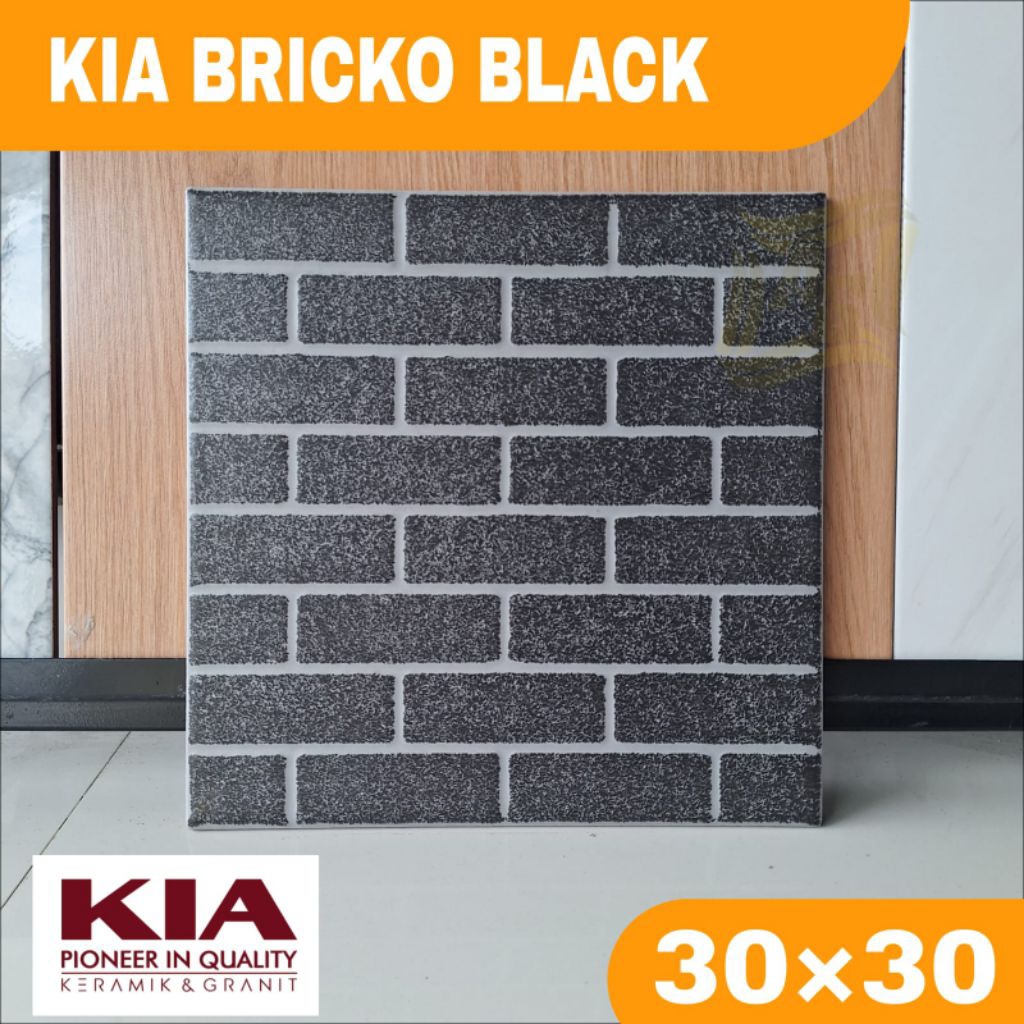Keramik lantai motif batu bata murah 30×30 KIA bricko grey keramik kamar mandi, dapur, garasi, carpo