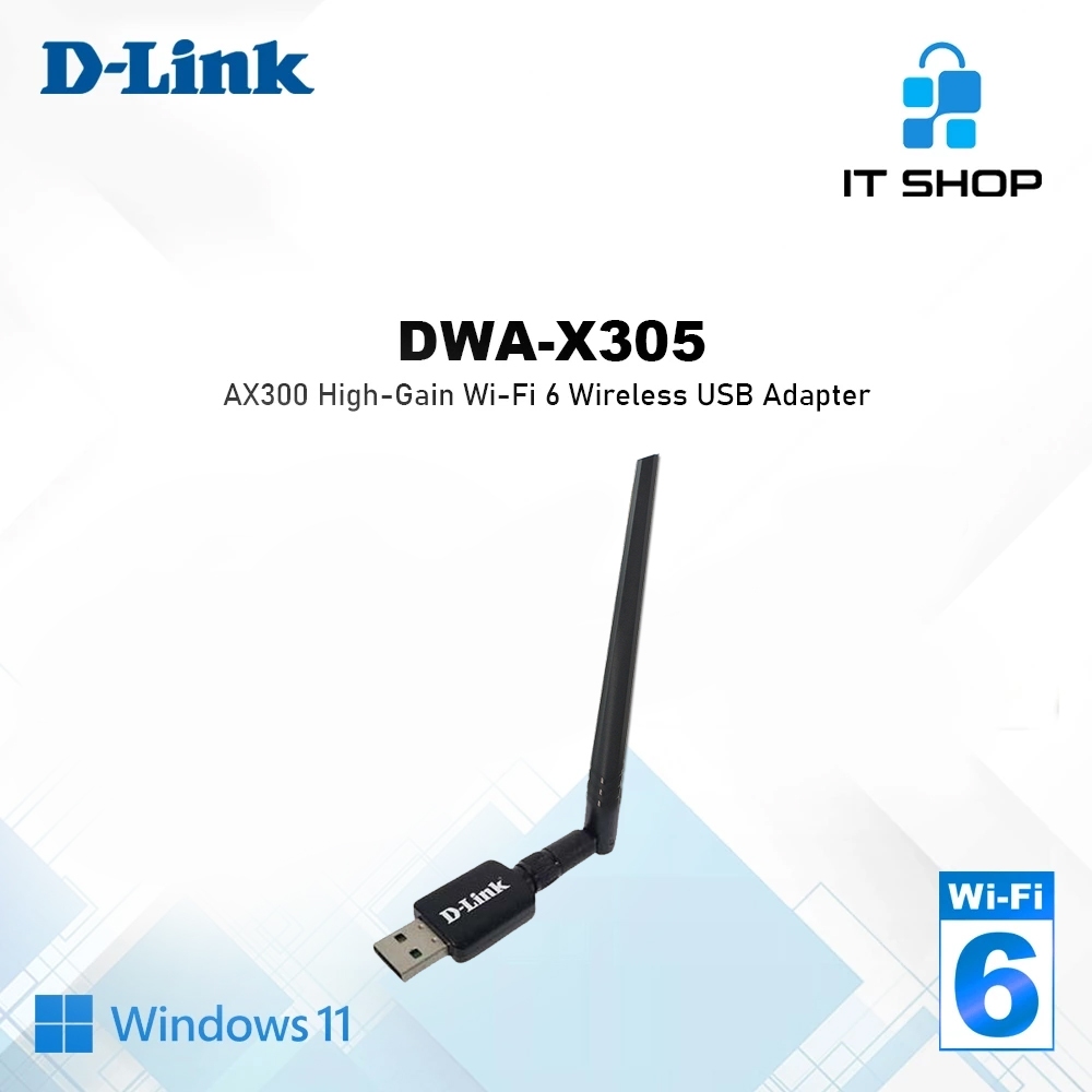D-Link DWA X305 AX300 High-Gain Wi-Fi 6 USB Adapter