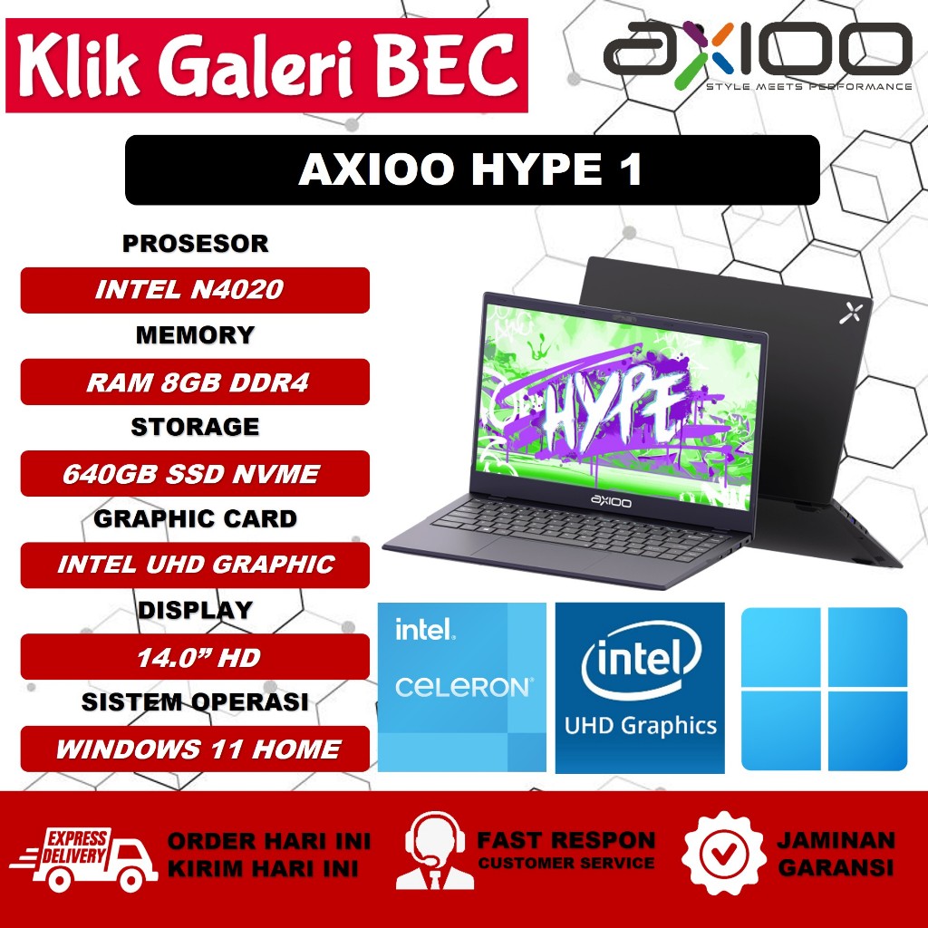Laptop Baru Axioo Hype 1 Ram 8 GB Ssd 328 GB Garansi Resmi Axioo | Spesial Edition Axioo x JKT48