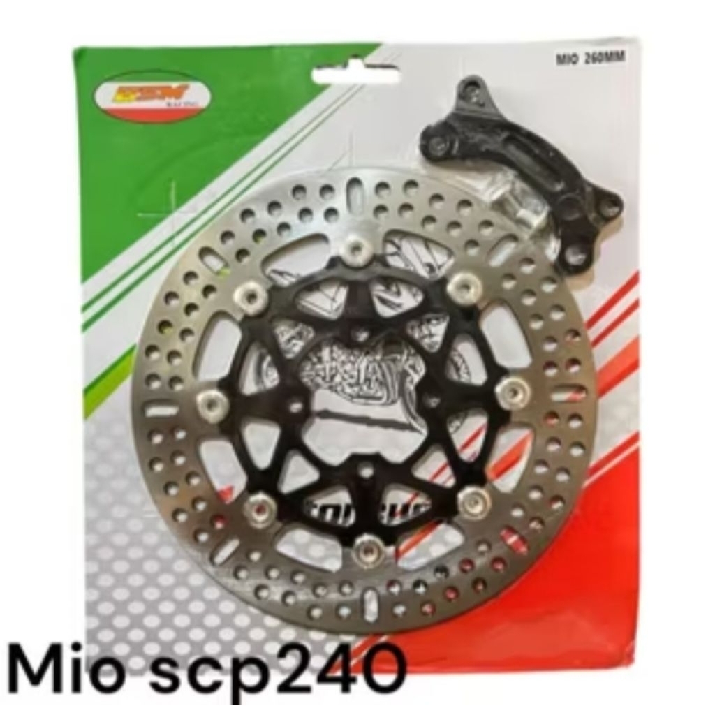 Piringan Cakram Variasi Depan - Disc Brake Depan Lebar Plus Breket Floating Ukuran 260mm Beat. Scoop