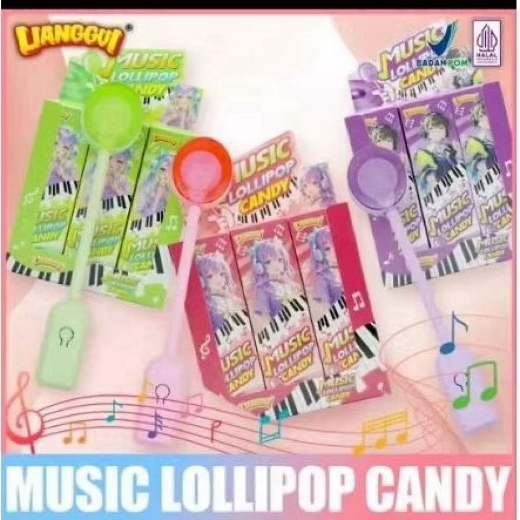 

LIANGGUI FOOD Music lolipop( Stoberry,Anggur,Apel)Cocok untung acara ulth atau Mainan sekaligus permen anak"atau untuk Hadian anak"permen dengan rasa buah yg menarik anak"Di lengkapi seni Music untuk menambah keseruan