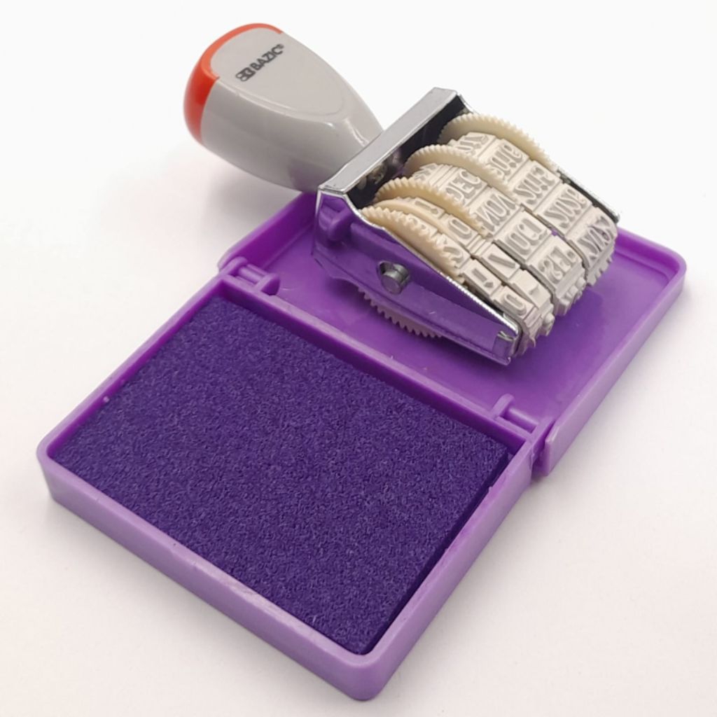 cap stempel tanggal set bazic