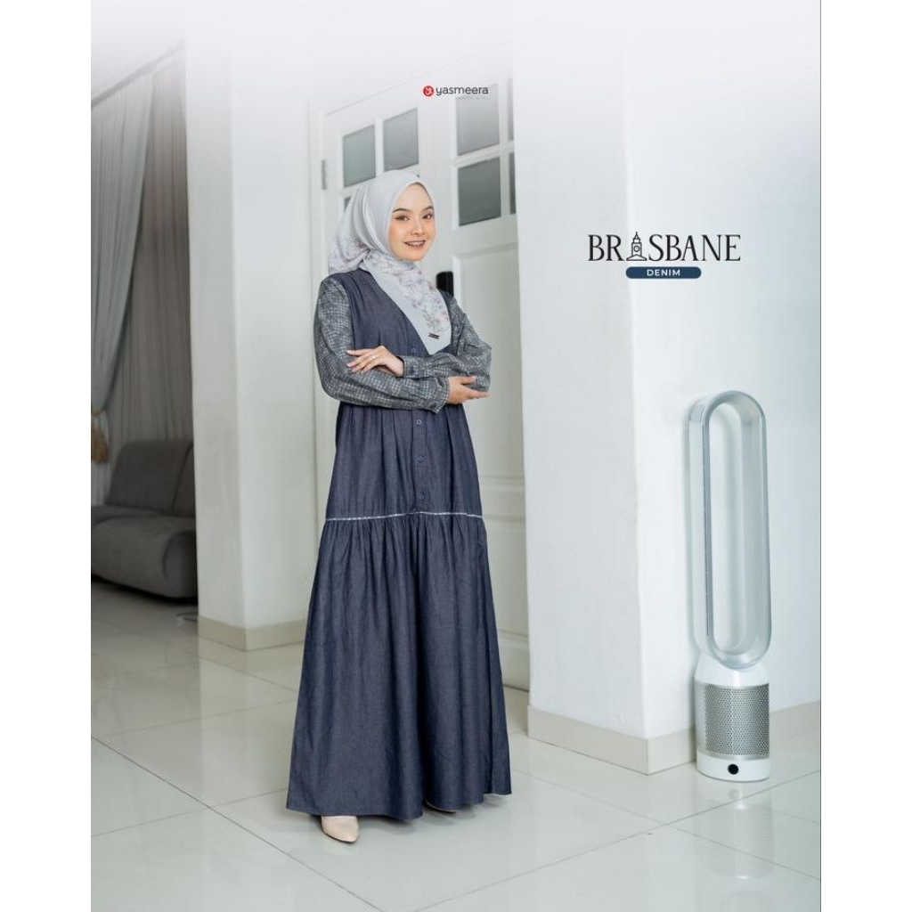 Brisbane Yasmeera Gamis Terbaru Kekinian I Gamis Denim