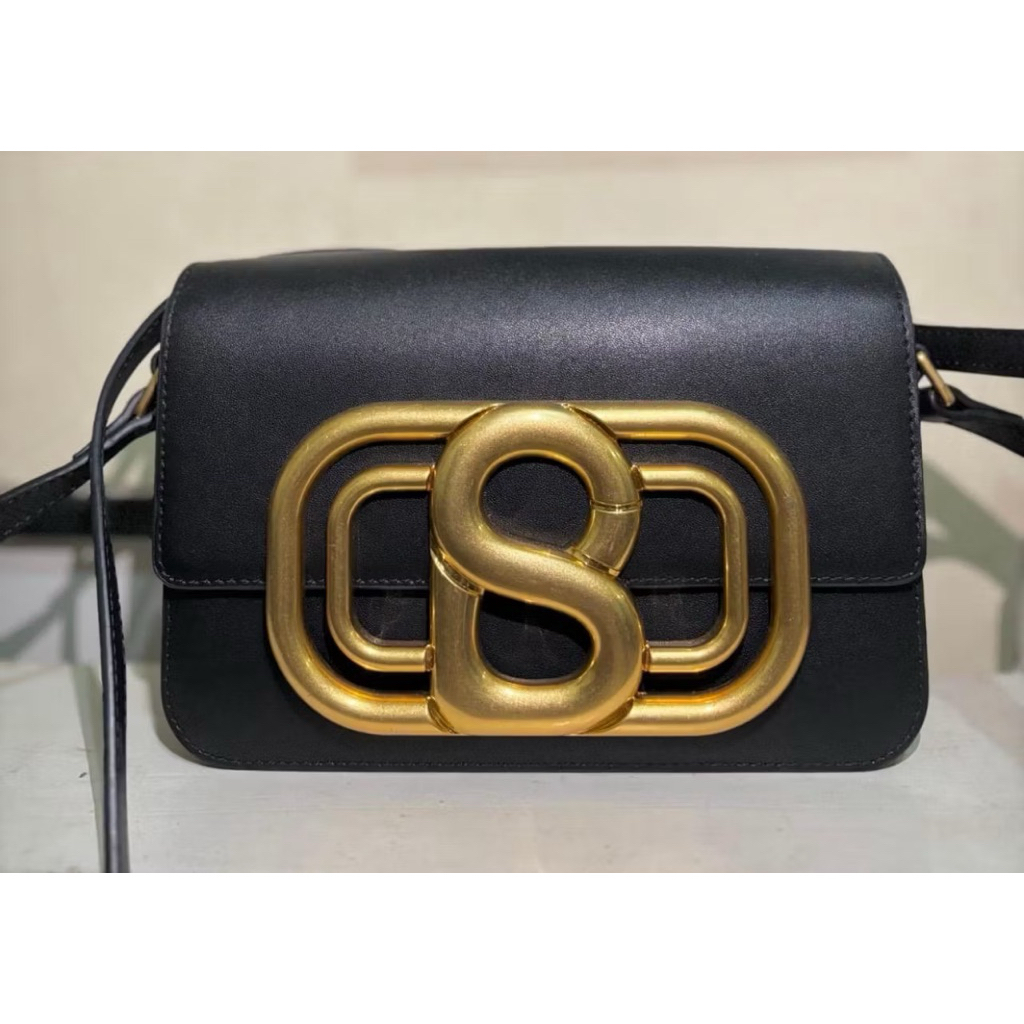 Briana Lether Bag Buttonscarves Black PL