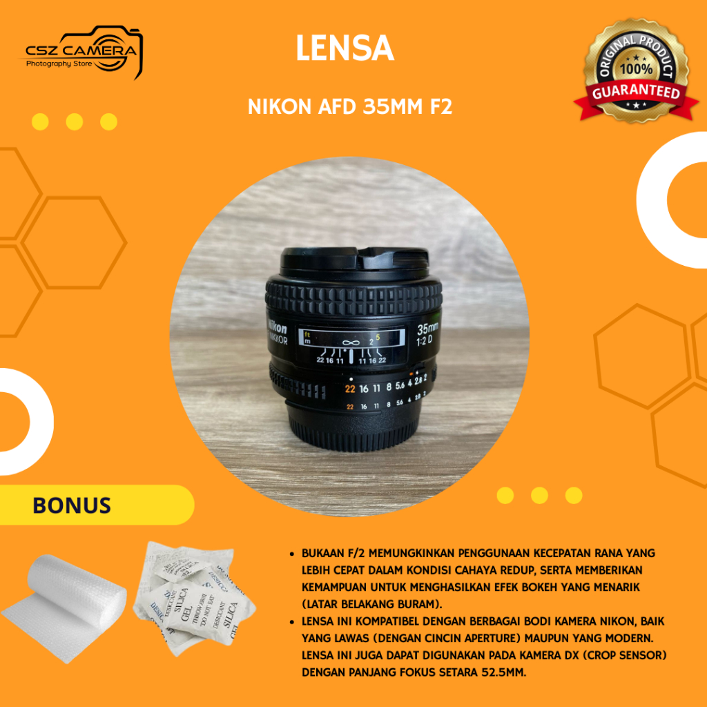 Nikon Afd 35mm F2 Normal No Minus Bergaransi