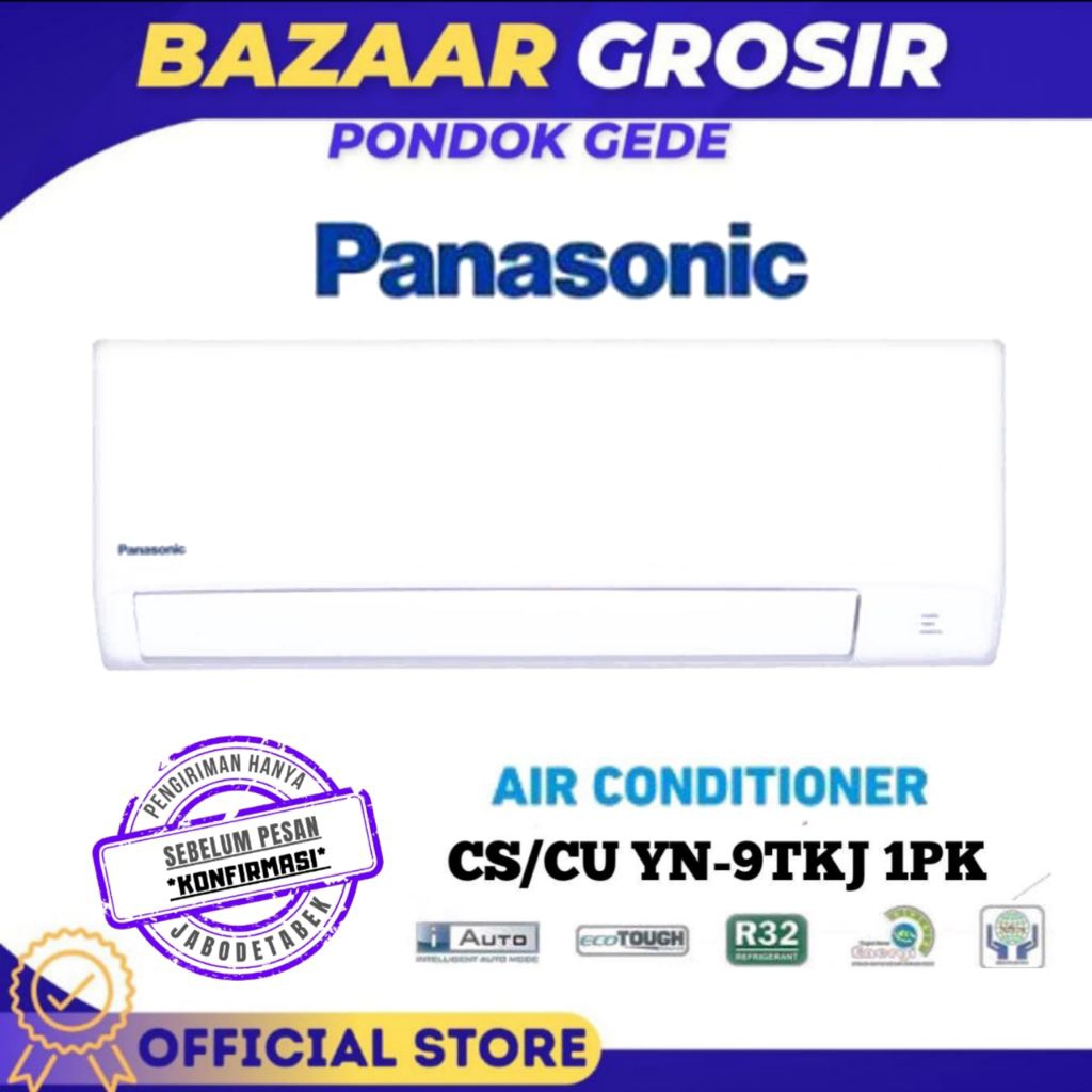 AC PANASONIC 1 PK 1PK CS YN9TKJ CU YN9TKJ ECO STANDART GARANSI RESMI