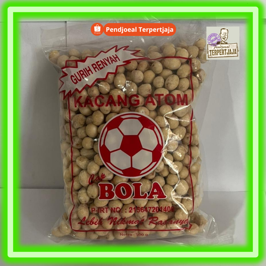 

Kacang Atom Cap Bola 500gram (Kemasan Besar) Khas Samarinda - Gratis Packing Dus