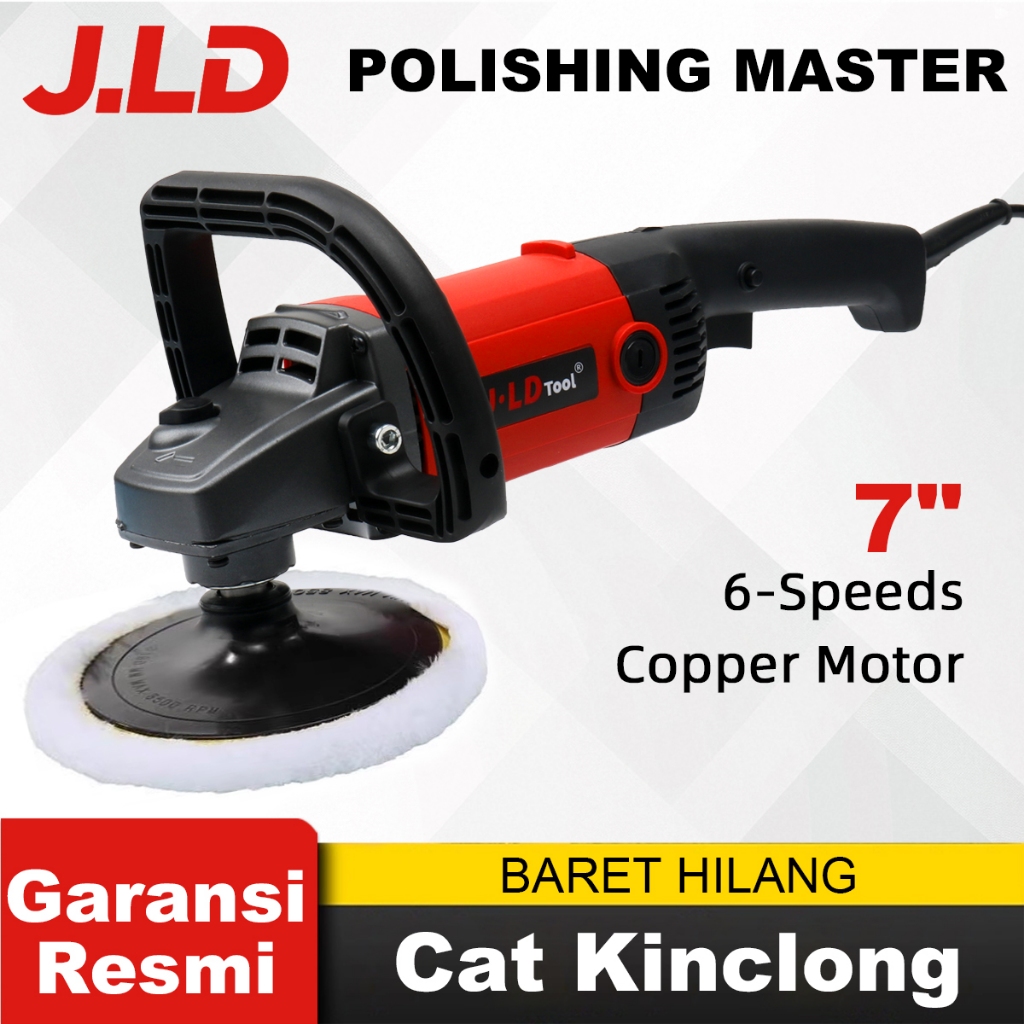 JLD 7" Angle Polisher Mega Polish mobil Mantap All-in-One Rotary Buffer Master Membersihkan karpet C
