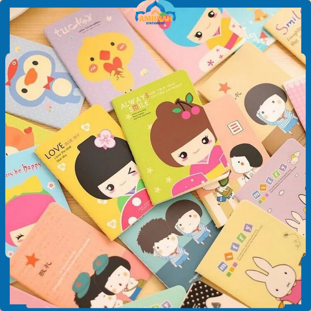 

Buku Catatan Cartoon Mini Book Lucu Anak Sekolah / Buku Tulis Mini Notebook / Buku Tulis Memo Kecil Amiinah Stationery A25