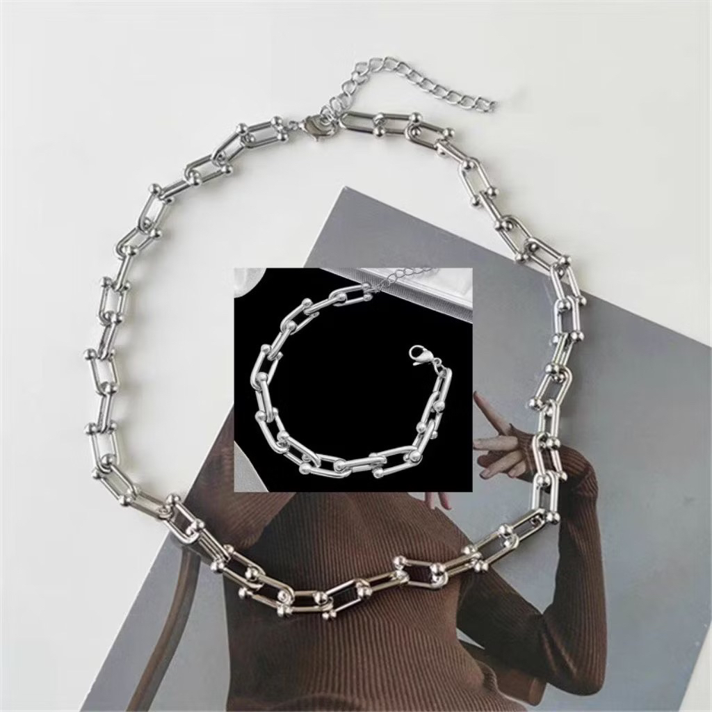 (COD) Kalung rantai besar wanita dan pria elegan anti karan dan luntur