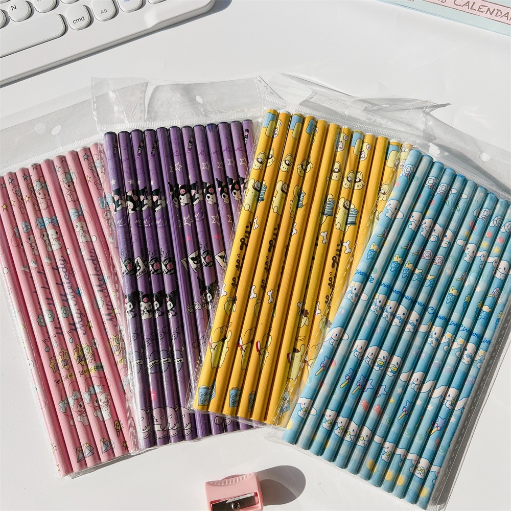 

Pensil HB Alat Tulis Kawai Motif Sanrio (isi 12 pcs)/Pencil Kayu Fancy Kartun Lucu