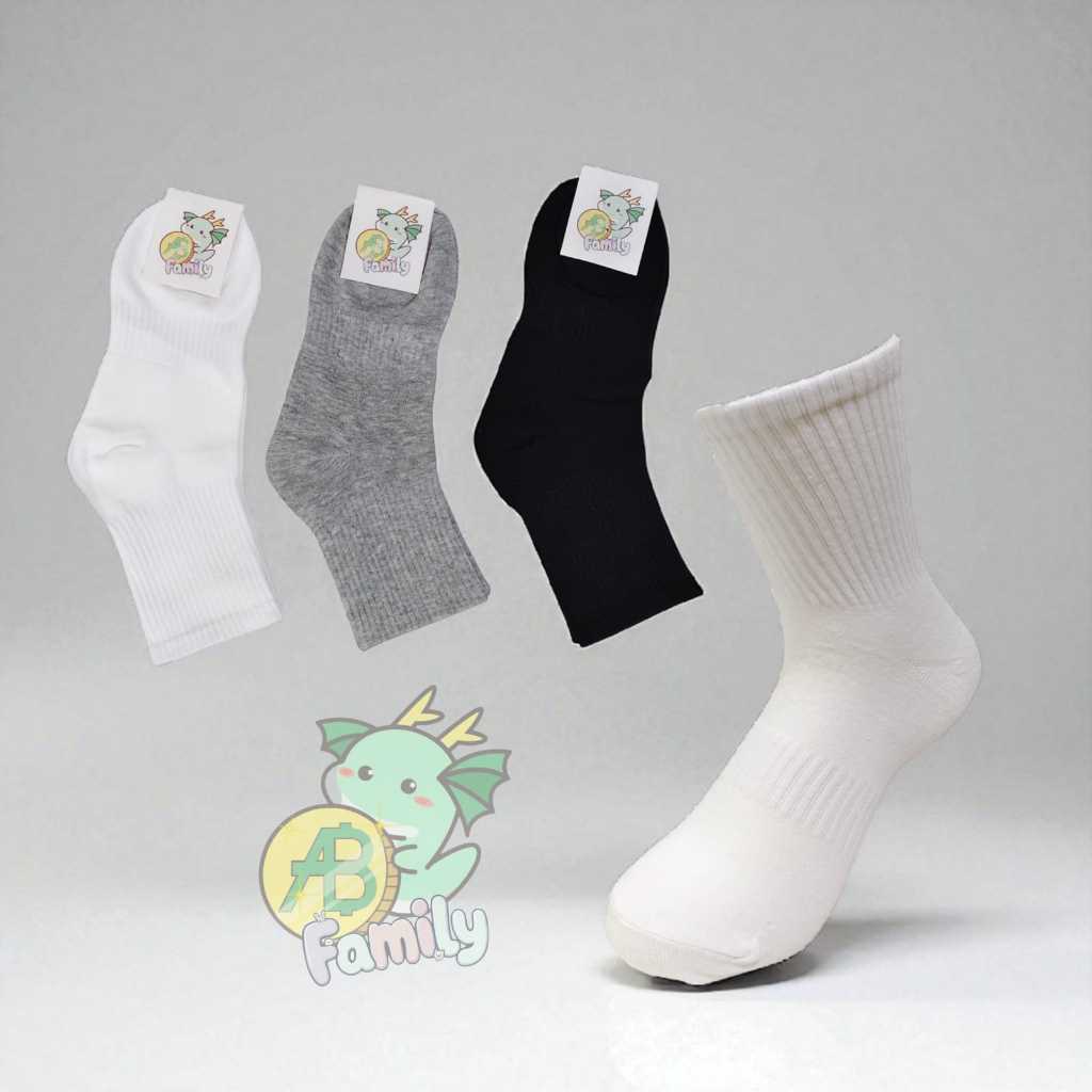 S6 Kaus Kaki Wanita Pria Sedang Diatas Mata Kaki Polos Import Premium