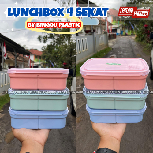 ( 6 PCS ) LUNCHBOX BINGOU | KOTAK BEKAL | WADAH NASI | KOTAK BEKAL ANAK | TEMPAT NASI | WADAH BEKAL 