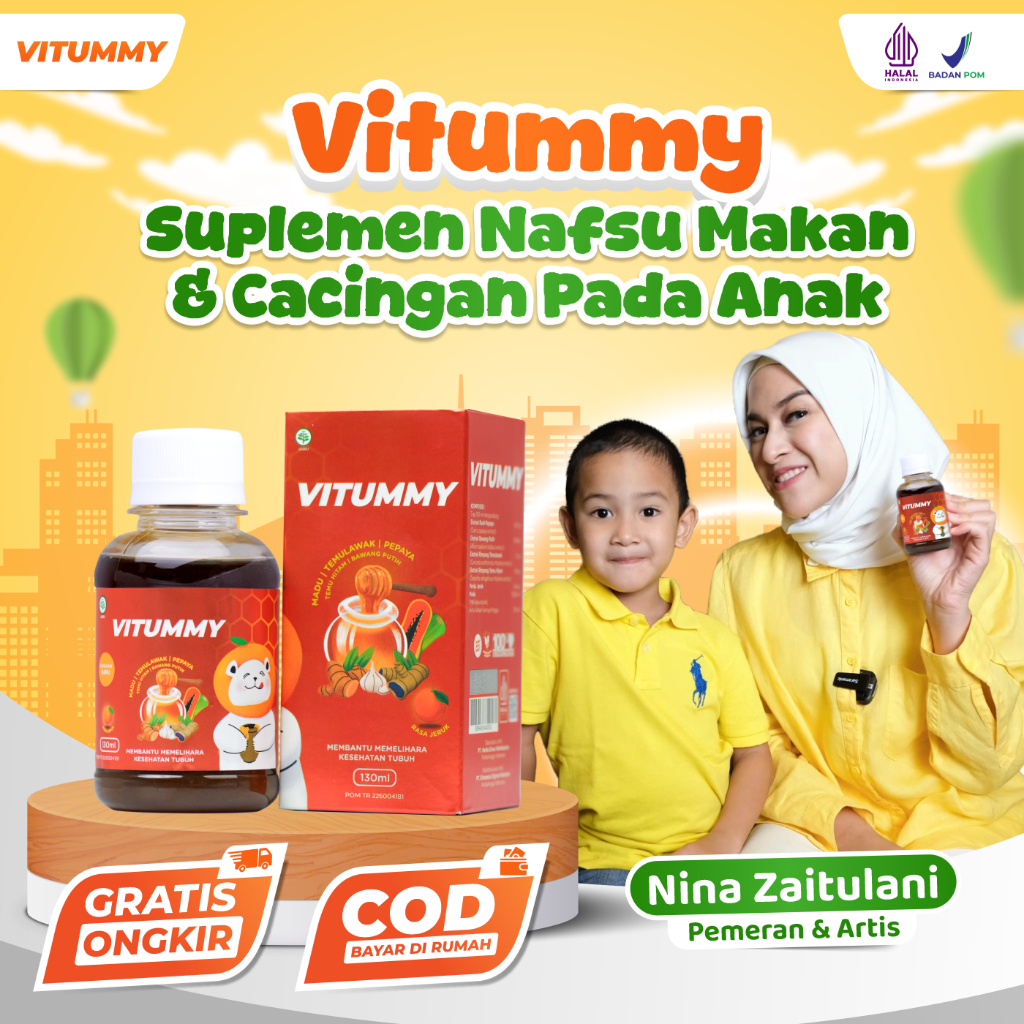 VITUMMY Madu Herbal Anak: Solusi Ampuh No.1 Atasi Susah Makan, Cacingan, Cegah Stunting, Nafsu Makan