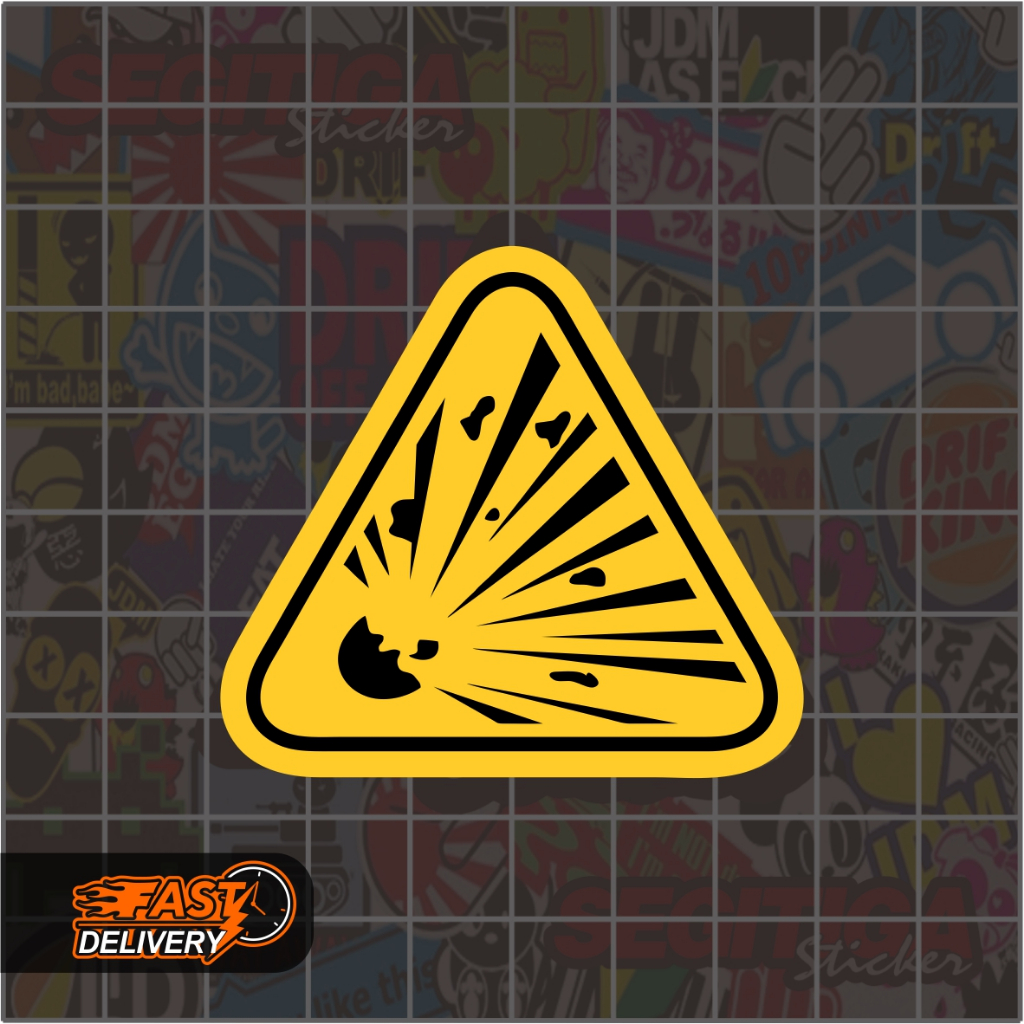 

Sticker Warning Explosive Sign Ukuran 5.5 x 5 Cm