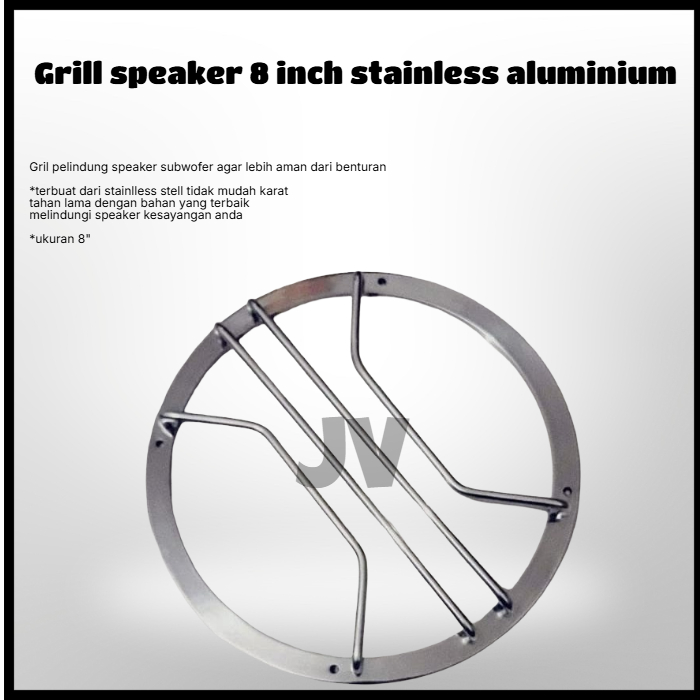 Grill speaker 8 Inch 4 Jari stainless aluminium - Pelindung Pengaman Speaker 8 Inch