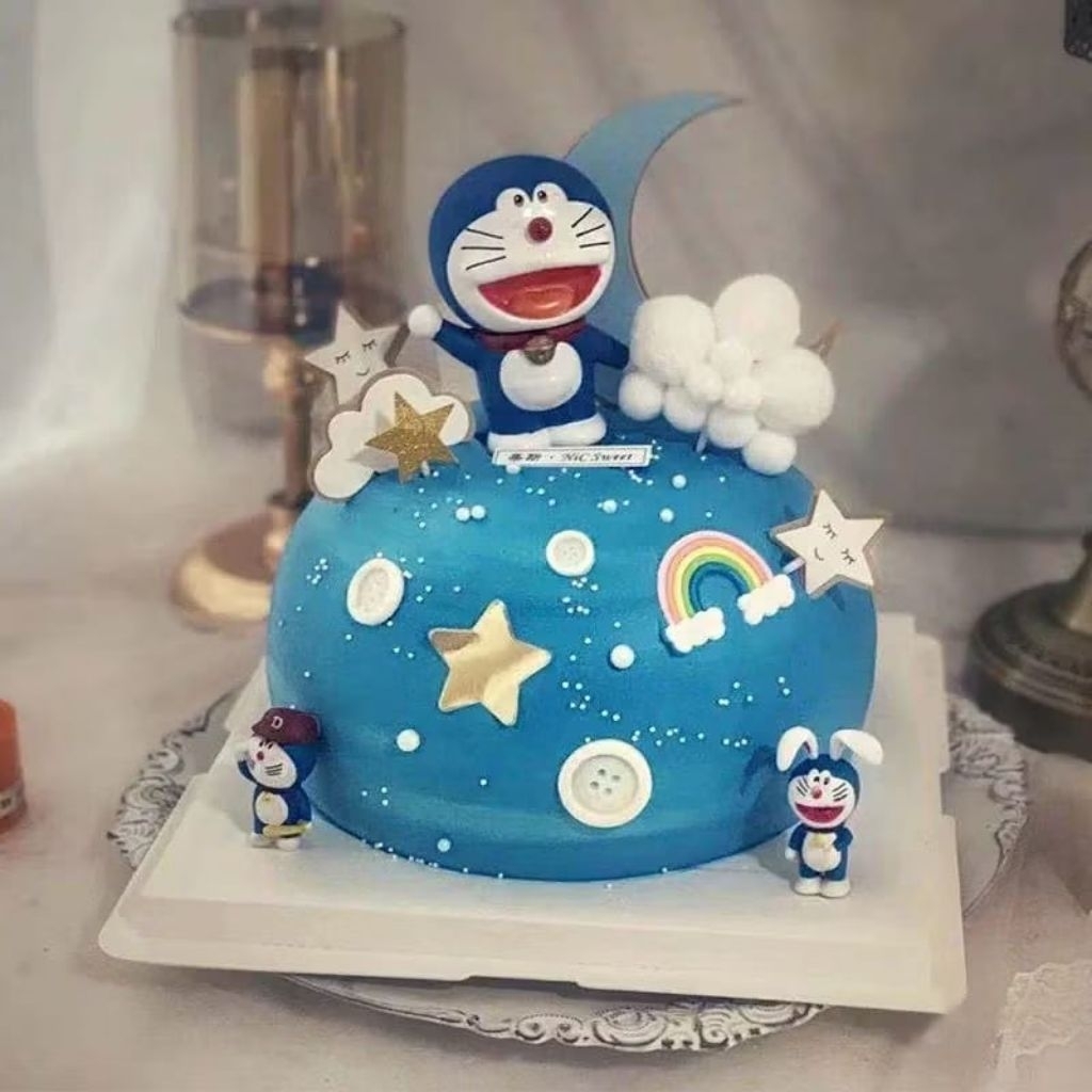 {HKS} TOPPER CAKE ULANG TAHUN DORAEMON / PAJANGAN KUE ULANG TAHUN DORAEMON / HIASAN KUE ULANG TAHUN 