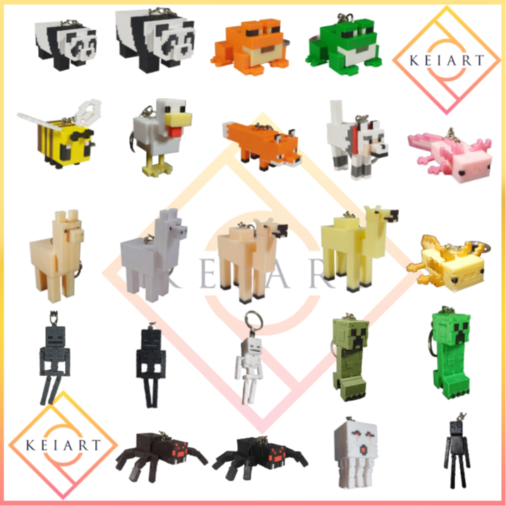 Stellarspace16 Gantungan Kunci/Tas Chicken, Llama, Skeleton, Axolotl