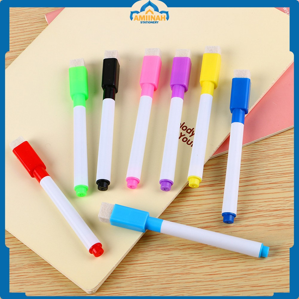 

Spidol Warna Warni Wipe And Clean Kecil / Spidol Magnet Mini Papan Tulis White Board dengan Penghapus Amiinah Stationery A27