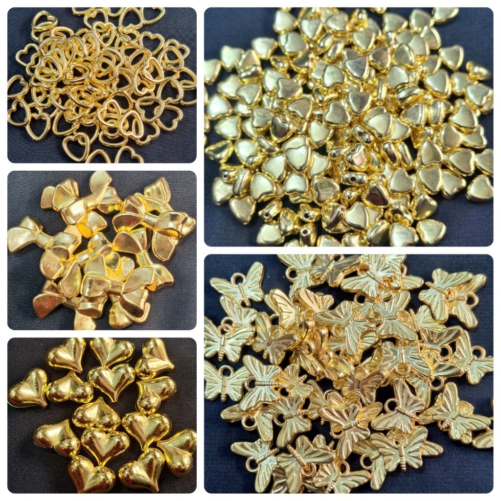 MOTE GOLD BINTANG/KUPU/PITA/LOVE Terbaru