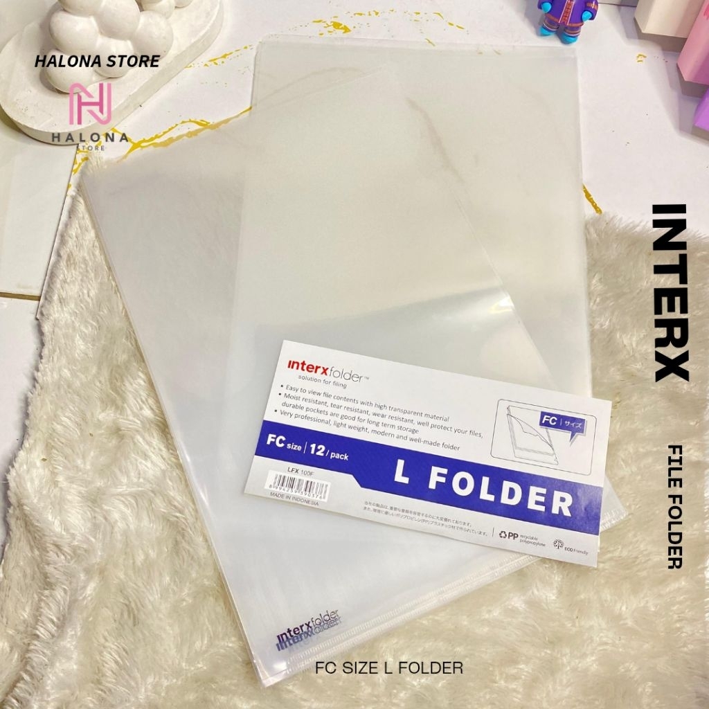 

InterX Folder Clear Sleeves/ Map L Plastik Arsip File Kantor Sekolah Transparan Folio (F4)