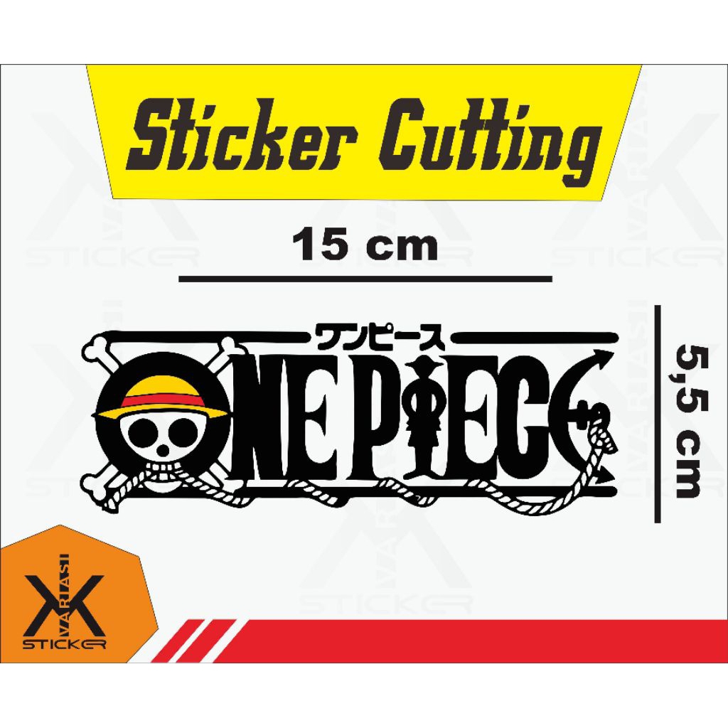 

stiker kating ONE PIECE ukuran 15 x 5,5 cm