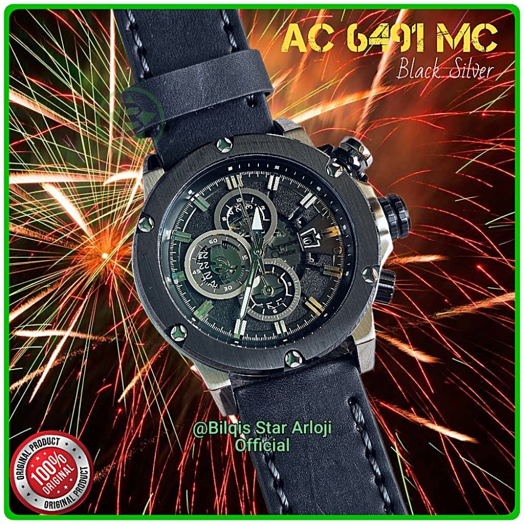 Alexandre Christie Pria Ac 6491 Mc Case Silver Tali Kulit Original