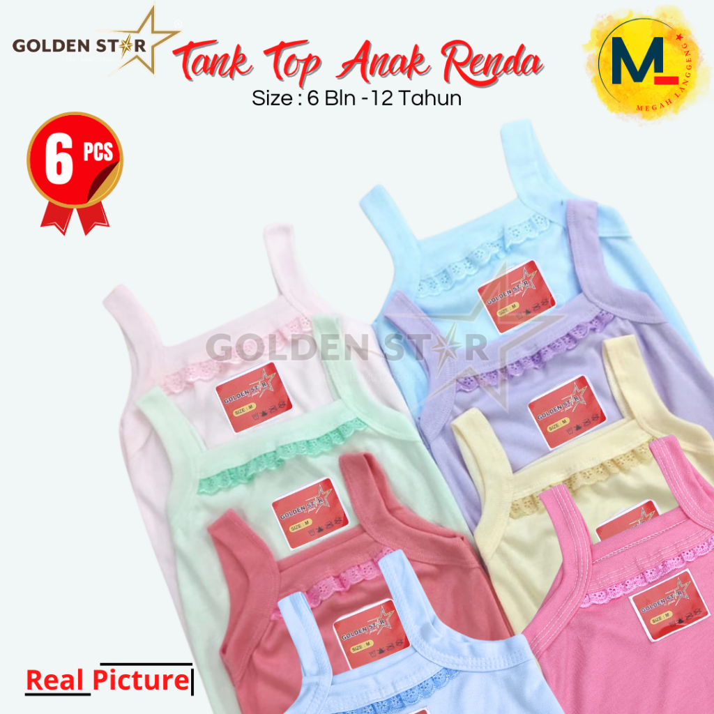 12 Pcs Kaos dalem Tanktop Anak perempuan sampai remaja / Tanktop Anak Perempuan Putih Polos Dengan R