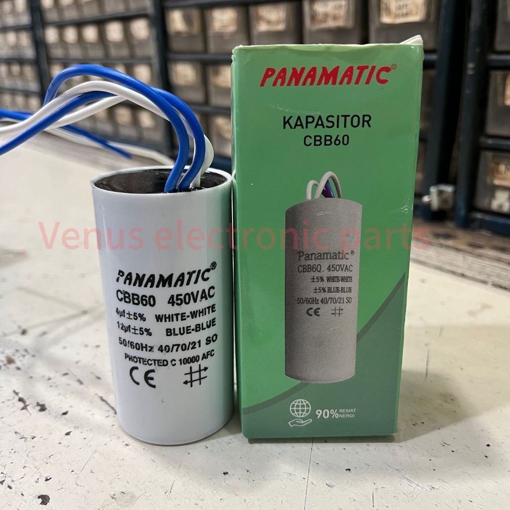 Kapasitor Mesin Cuci CBB60 450V 4+12uf