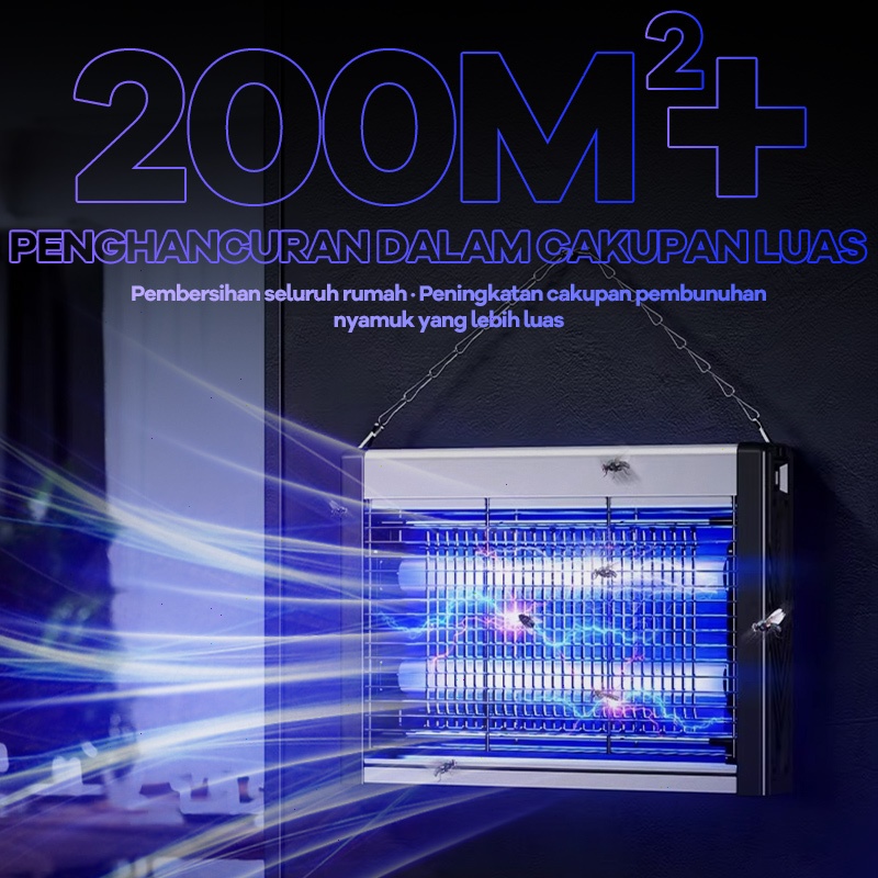Perangkap Nyamuk UV Pembunuh Nyamuk Gantung Lampu Pembunuh Nyamuk 3500V Jangkauan Pembunuh Nyamuk 20