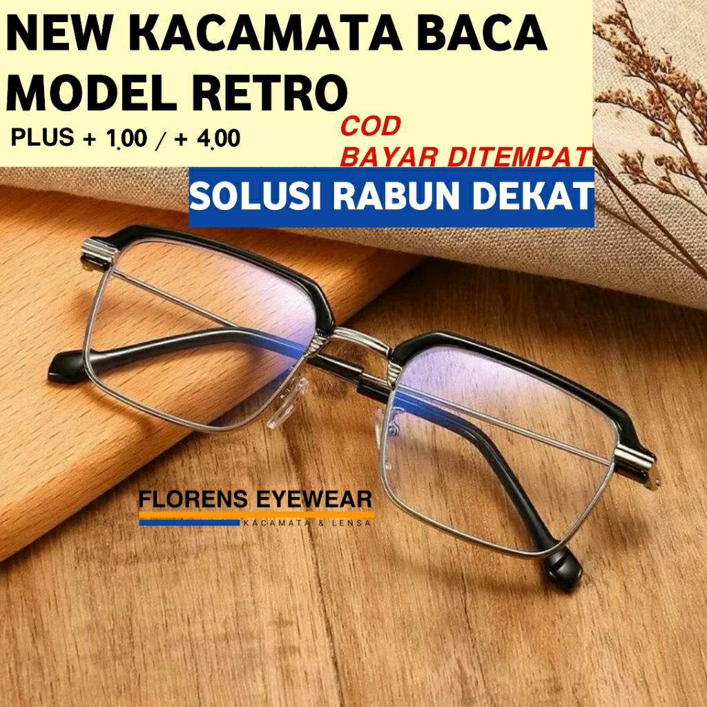 Kacamata Baca Plus Dan Minus 1.00 s/d Plus 4.00 | Kacamata Baca Photocromic Anti Radiasi Pria Wanita