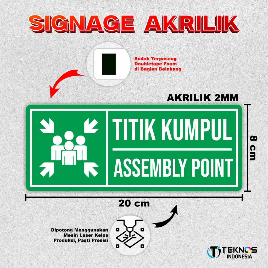 

SIGNAGE TITIK KUMPUL KALKIR - PAPAN PETUNJUK - PLAKAT GUNUNG TEBAL 2MM READY STOCK