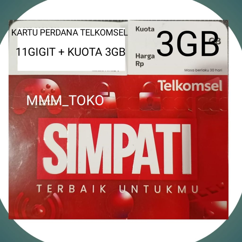 KARTU PERDANA TELKOMSEL 11DIGIT+3GB MURAH