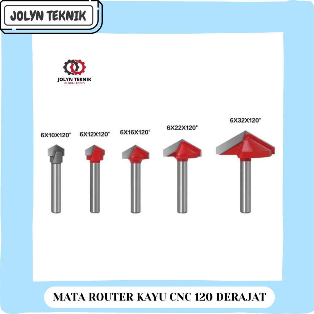 (JT) MATA ROUTER KAYU CNC BITS - ENGRAVING ROUTER BIT MATA ROUTER 120 DERAJAT