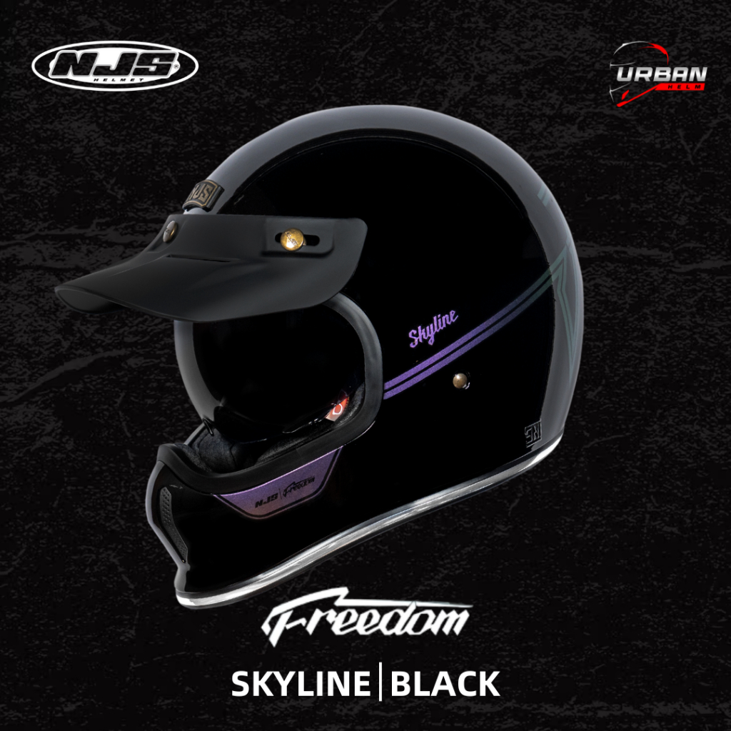 NJS Freedom Skyline - Helm Retro (FREE PET) | NJS | NJS Retro | Retro Fullface | Helm Kekinian | NJS