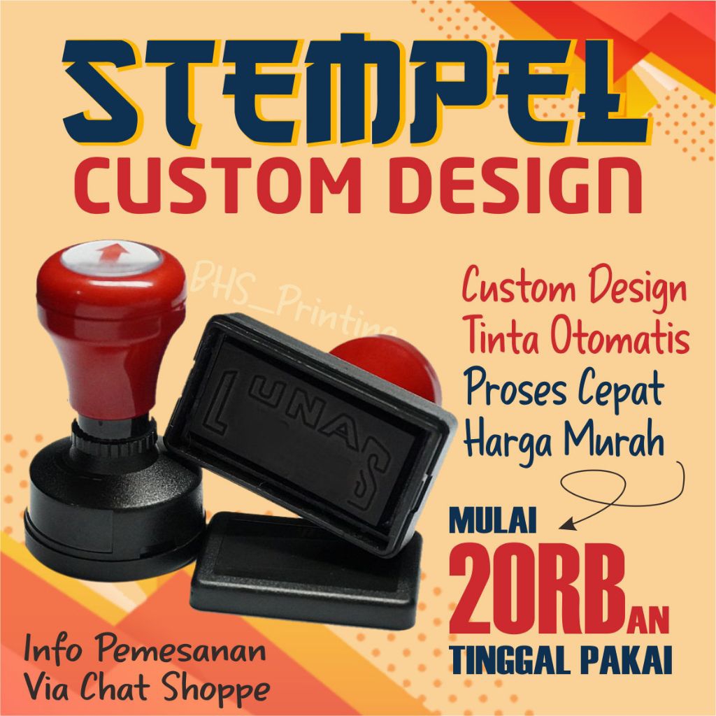 

stempel custom, stempel otomatis tanpa bantalan