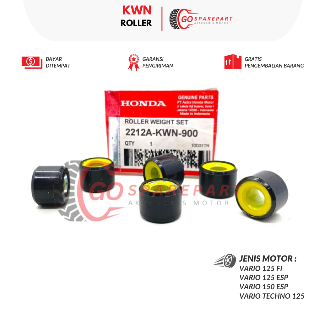 KWN ROLLER MOTOR HONDA VARIO 125 / ROLLER VARIATOR MOTOR VARIO 150 / PEMBERAT VARIATOR / ROLLER / SU