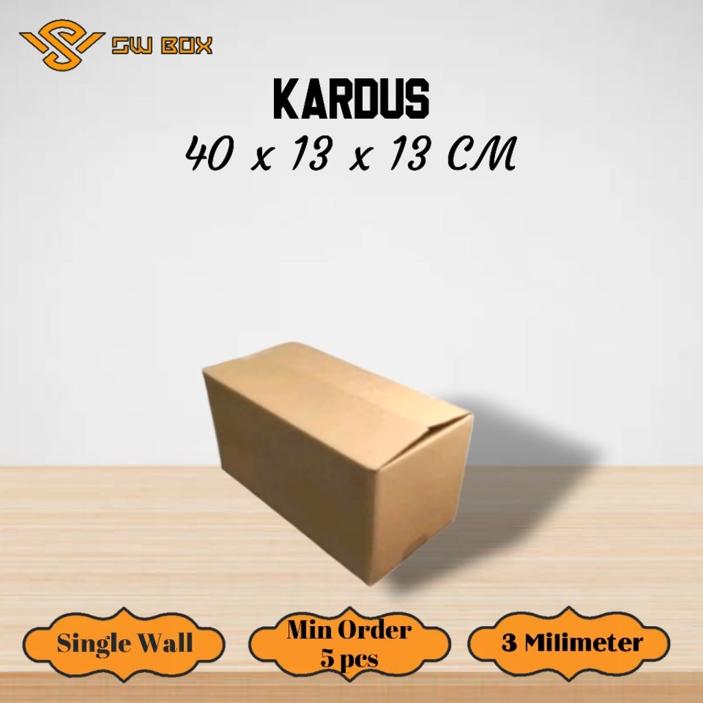 

Kardus Single Wall Ukuran 40x13x13 CM Box untuk packing SW