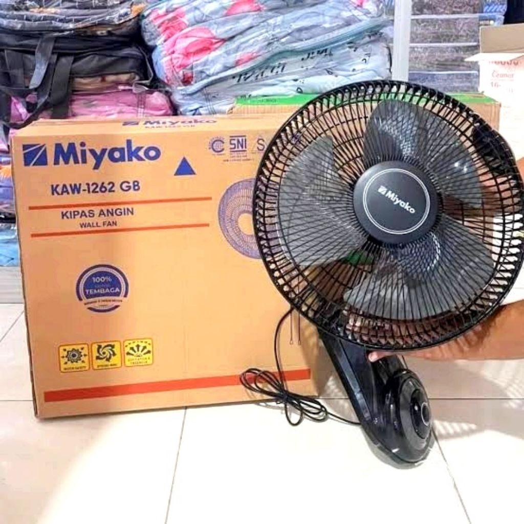 Kipas dinding miyako 1262gb / kipas angin miyako dinding / kipas tembok / kipas miyako hitam / 1262 