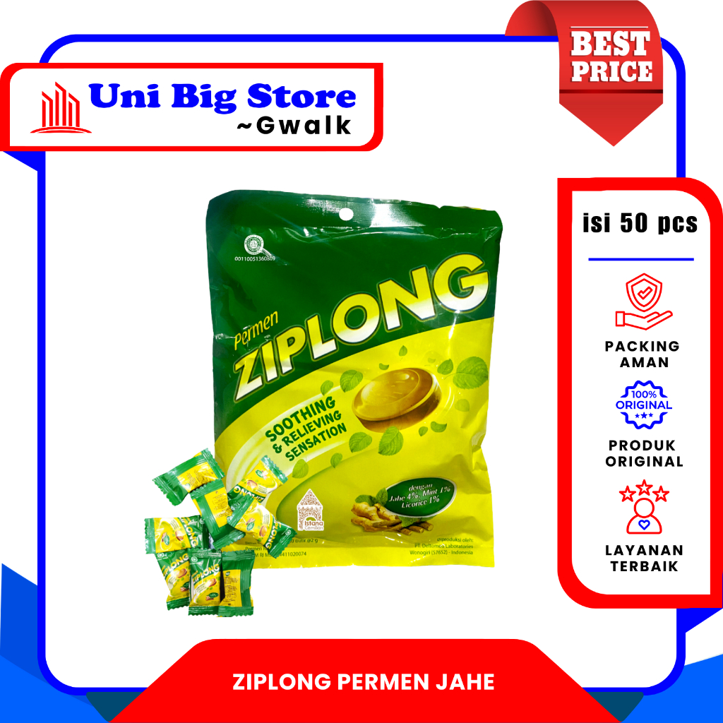 

ZIPLONG PERMEN CANDY JAHE - isi 50 pcs