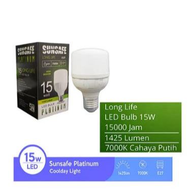GROSIR | Sunsafe Platinum Lampu Led Terang Capsul 15 watt / Lampu murah meriah 15 Watt sunsafe plati