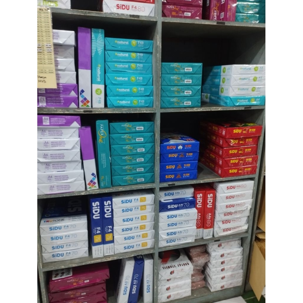 

KERTAS HVS/KERTAS PRINTER A4, F4 70/75 gsm ALL MERK