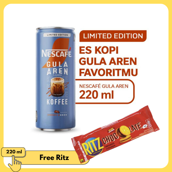 

NESCAFE Kopi Minuman 220ml Free Ritz Rizt Creaker Original Cheese